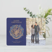 Invitation Joyeux Noël | Photo de la famille de crêtes HOGWAR (Debout devant)