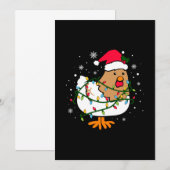 Invitation Joyeux Noël Poulet Guirlande de Noël Lumière (Devant / Derrière)