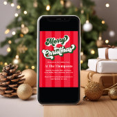 Invitation Joyeux Noël Red Retro