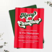 Invitation Joyeux Noël Red Retro