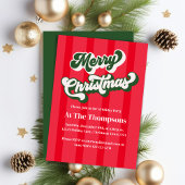 Invitation Joyeux Noël Red Retro