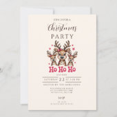 Invitation Joyeux Noël Renne Ho Ho Ho (Devant)