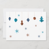 Invitation Joyeux Noël Retro Cuivre Turquoise Décor Marine (Dos)