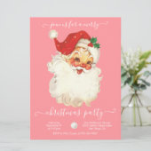 Invitation Joyeux Noël Retro Père Noël (Debout devant)