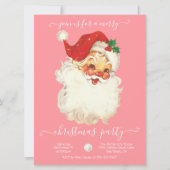 Invitation Joyeux Noël Retro Père Noël (Devant)
