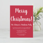 Invitation Joyeux Noël Rouge et Blanc Noël (Debout devant)