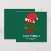 Invitation Joyeux Noël rouge et vert (Devant / Derrière)