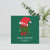 Invitation Joyeux Noël rouge et vert (Debout devant)