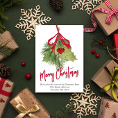 Invitation Joyeux Noël rouge et vert Modèle