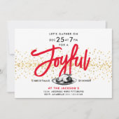 Invitation Joyeux Noël Rouge moderne Dîner Turquie Script (Devant)