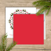 Invitation Joyeux Noël Rouge Vert Pinecone Motif Party