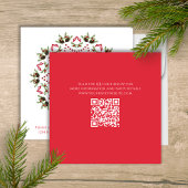 Invitation Joyeux Noël Rouge Vert Pinecone Parti QR Code
