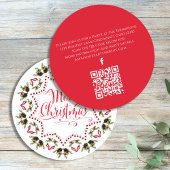 Invitation Joyeux Noël Rouge Vert Pinecone Parti QR Code