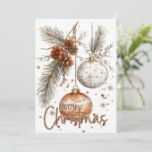 Invitation Joyeux Noël Rustique (Debout devant)