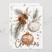 Invitation Joyeux Noël Rustique (Devant / Derrière)