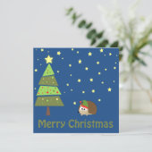 Invitation Joyeux Noël ! Scène Elf Hedgehog (Debout devant)