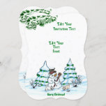Invitation Joyeux Noël! Snowman avec chat et chiot Invita<br><div class="desc">Joyeux Noël ! Snowman avec chat et chiot - petit chien ~~~ dessin au crayon de couleur par Krisi ArtKSZP ~~~ Catégorie du magasin >>> Joyeux Noël pour enfants >>>> Snowman avec chat et chiot</div>