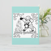 Invitation Joyeux Noël Symbole du Nouvel An Souris Caricature (Debout devant)