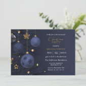 Invitation Joyeux Noël Traditionnel Bleu (Debout devant)