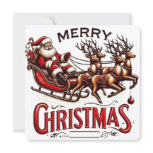 Joyeux Noël traîneau du Père Noël & rennes Vintage