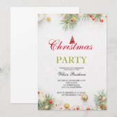 Invitation Joyeux Noël | Typographie rouge (Devant / Derrière)