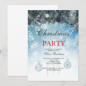 Invitation Joyeux Noël | Typographie rouge (Devant / Derrière)