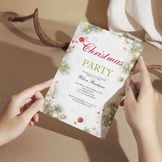 Invitation Joyeux Noël | Typographie Rouge