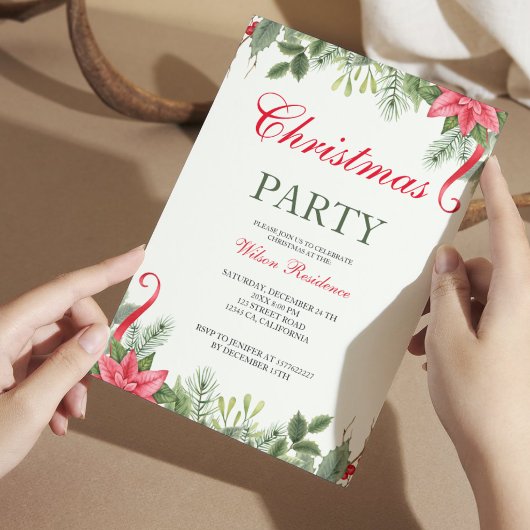 Invitation Joyeux Noël | Typographie Rouge