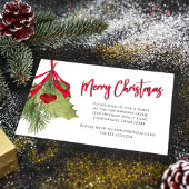 Invitation Joyeux Noël Vacances Rouge Calligraphie QR Code