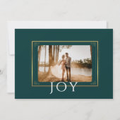 Invitation Joyeux Noël Vert et or Arche photo Vacances (Dos)