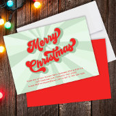 Invitation Joyeux Noël Vert Rouge Fun Retro Typographie