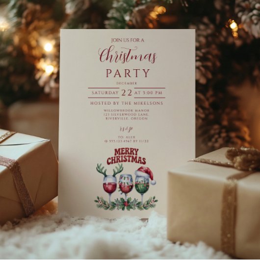 Invitation Joyeux Noël Vin
