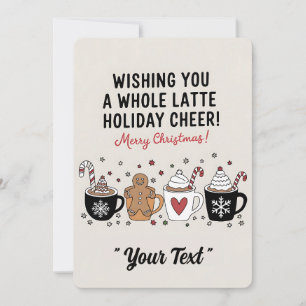 Invitation Joyeux Noël vous souhaitant tout un latte de joie