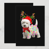 Invitation Joyeux Noël Xmas Westie Chien Renne Cosplay (Devant / Derrière)