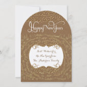 Invitation Joyeux Nouvel An Rustique Floral Garland (Devant)