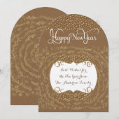 Invitation Joyeux Nouvel An Rustique Floral Garland (Devant / Derrière)