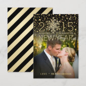 Invitation Joyeux Nouvel An Snowflake Confetti Photo (Devant / Derrière)