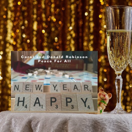 Invitation Joyeux Nouvel An Tableau Mot Jeu Phrase Célébratio