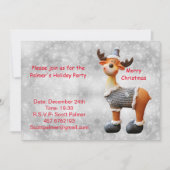 Invitation Joyeux orignal de Noël portant un casquette (Devant)