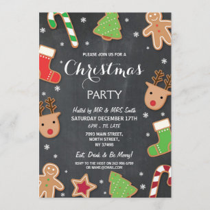 Invitation Joyeux pain d'épice d'échange de biscuit de fête