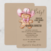 Invitation Joyeux pain d'épices fille Baby shower fille (Devant / Derrière)