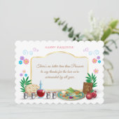 Invitation Joyeux Pâque Printemps Pesach Seder Vintage (Debout devant)