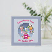 Invitation Joyeux Pâques des Chouettes de Pâques ! (Debout devant)