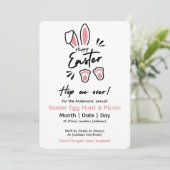 Invitation Joyeux Pâques Moderne Cute Rabbit Pastel Rose (Debout devant)