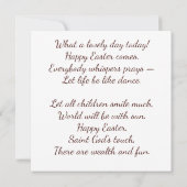 Invitation Joyeux Pâques. OEufs magiques de Pâques (Dos)