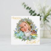 Invitation Joyeux Pâques. Une photo de votre bébé. (Debout devant)