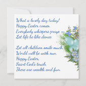 Invitation Joyeux Pâques. Une photo de votre bébé. (Dos)