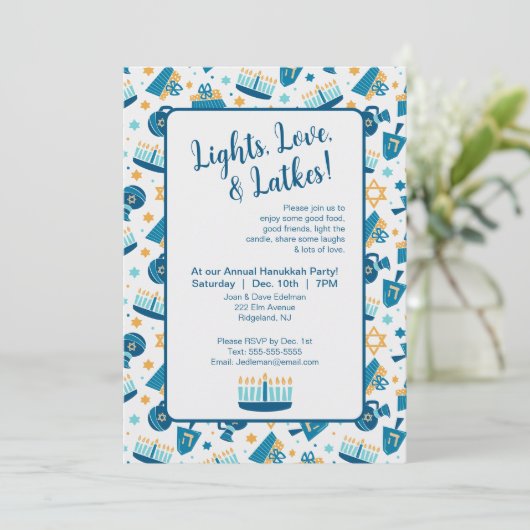 Invitation Joyeux parti Hanoukka (Debout devant)