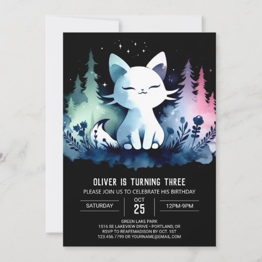 Invitation Joyeux Pastel Chat Anniversaire (Devant)