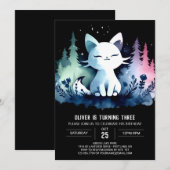 Invitation Joyeux Pastel Chat Anniversaire (Devant / Derrière)